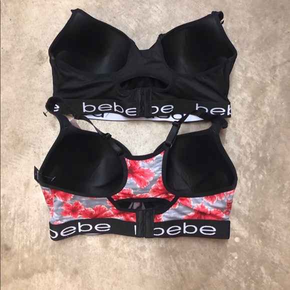 NWT 2 Pack Plus Size BeBe Sports Bras Floral/Black - Picture 6 of 6